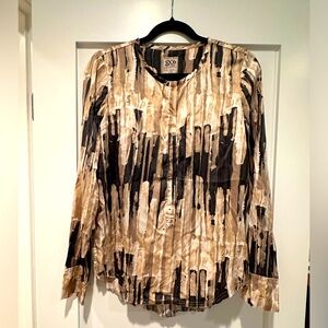 Go silk gold print blouse
